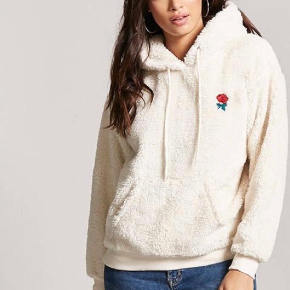 Forever 21 Tops - Faux shearling hoodie